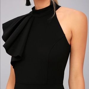 Margaux Black One-Shoulder Maxi Dress